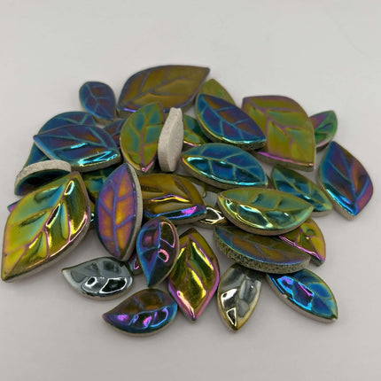 R Iridescent Green Leaves