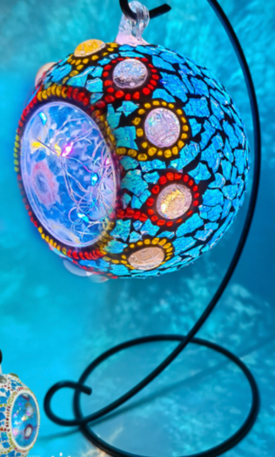 DIY Sky Blue Hanging Orb