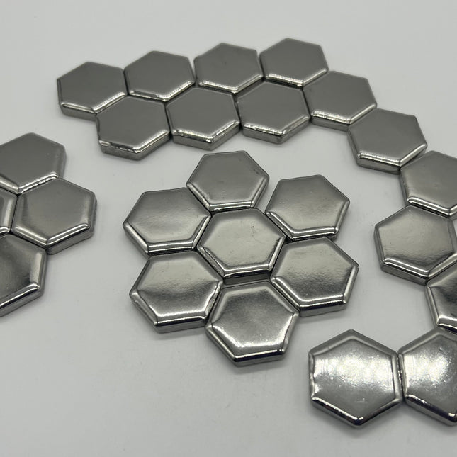 Silver Ceramic Hexagon