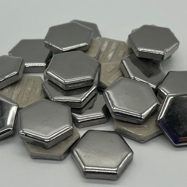 Silver Ceramic Hexagon